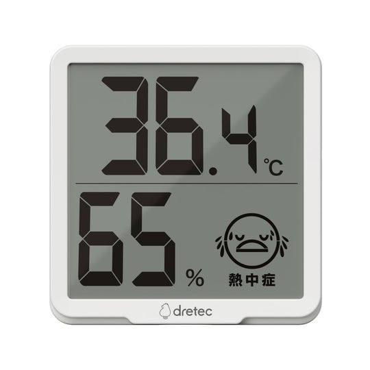 dretec Ritemo 7cm Digital Temp & Humidity Monitor — Heatstroke/Flu Alerts White - WAFUU JAPAN
