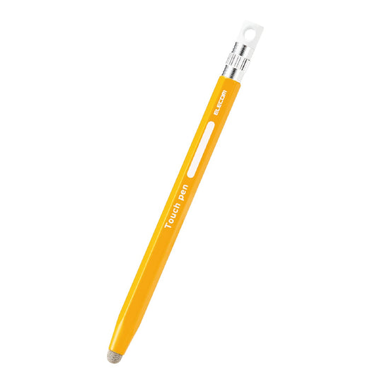 ELECOM Stylus Hexagonal Pencil Type with Strap Hole for Children Replaceable Nib Yellow P-TPENSEYL - WAFUU JAPAN