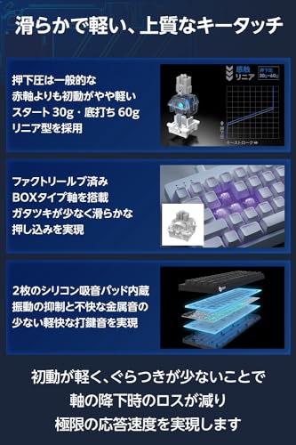 Elecom VK600A Rapid Trigger Gaming Keyboard 65% TKL Analog Switch White TK - VK600AWH - WAFUU JAPAN