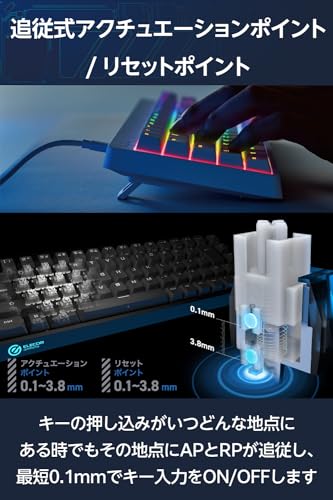 Elecom VK600A Rapid Trigger Gaming Keyboard 65% TKL Analog Switch White TK - VK600AWH - WAFUU JAPAN