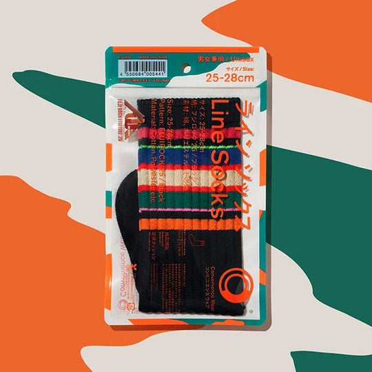 Family Mart Line Socks Fuji Rock ’25 Black - WAFUU JAPAN