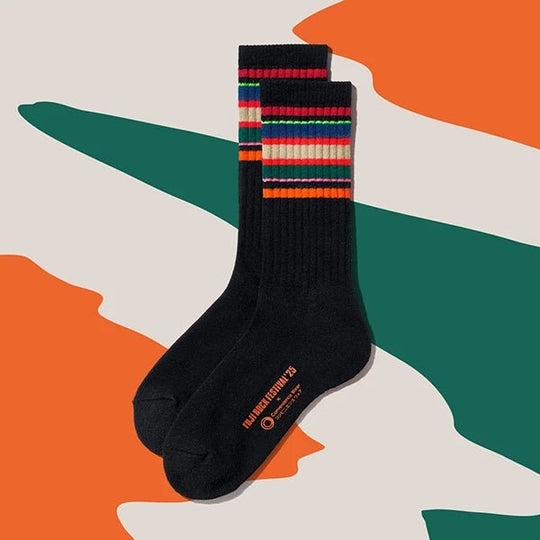 Family Mart Line Socks Fuji Rock ’25 Black - WAFUU JAPAN