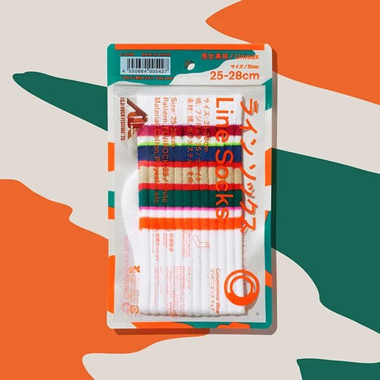 Family Mart Line Socks Fuji Rock ’25 White - WAFUU JAPAN