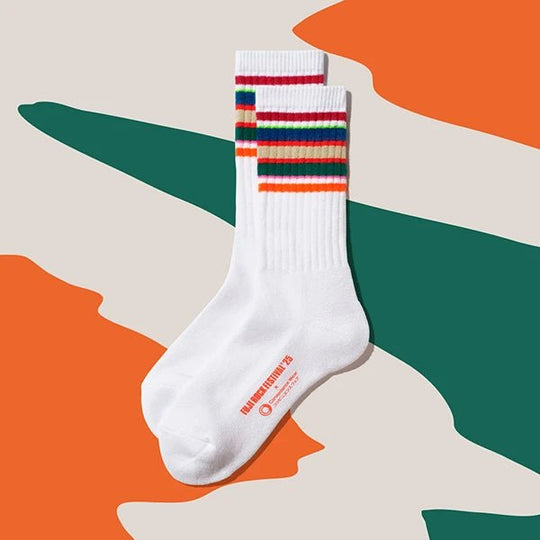 Family Mart Line Socks Fuji Rock ’25 White - WAFUU JAPAN