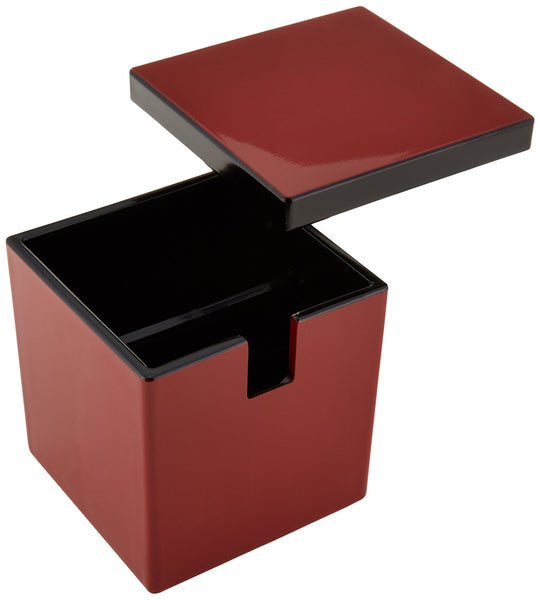 Fukui Craft Square Pickle Container with Tongs Model 37055 Red Black - WAFUU JAPAN