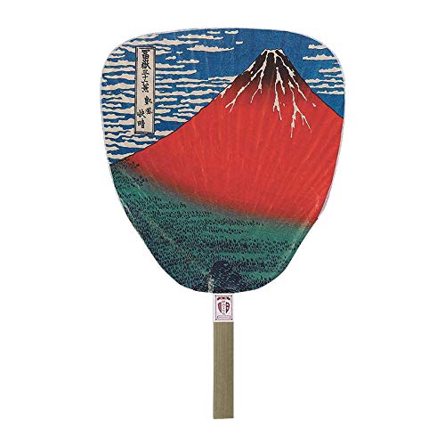 Fushimi Ueno Kyokushodo Bamboo Hand Fan Traditional Hokusai Red Fuji 6113 - WAFUU JAPAN