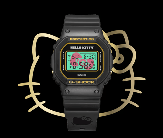 G - SHOCK Hello Kitty 50th Anniversary Collaboration DW - 5600KT24 - 1JR Limited Black - WAFUU JAPAN