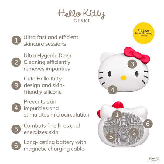 GESKE Hello Kitty 4 - in - 1 Sonic Facial Brush - WAFUU JAPAN
