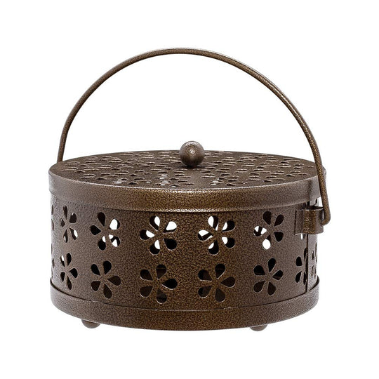 Hachibanya Katori Senko Mosquito Coil Holder Steel Portable Hanging Mosquito Repellent Bronze - WAFUU JAPAN
