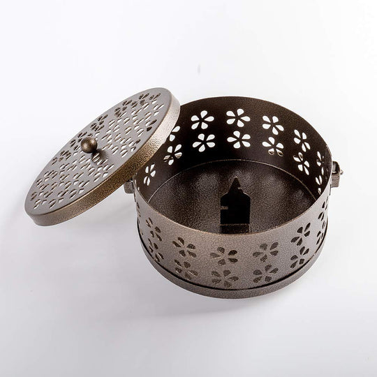 Hachibanya Katori Senko Mosquito Coil Holder Steel Portable Hanging Mosquito Repellent Bronze - WAFUU JAPAN