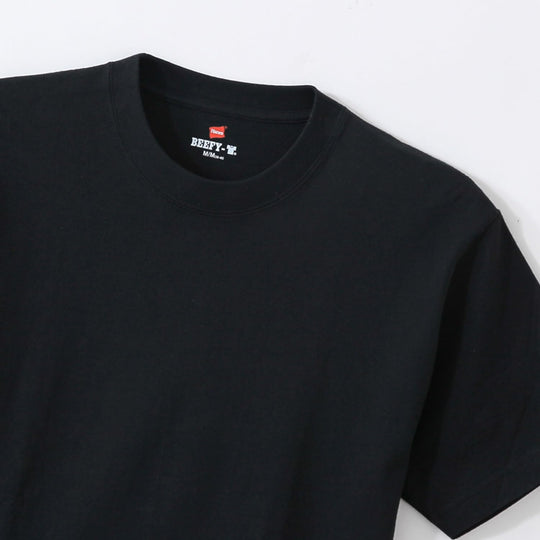 Hanes Beefy T-Shirt Short Sleeve Crew Neck Tagless 2 Pack H5180 - 2 Black - WAFUU JAPAN