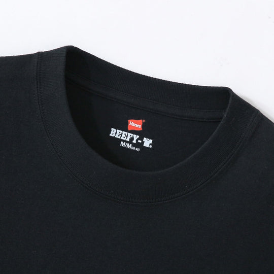 Hanes Beefy T-Shirt Short Sleeve Crew Neck Tagless 2 Pack H5180 - 2 Black - WAFUU JAPAN