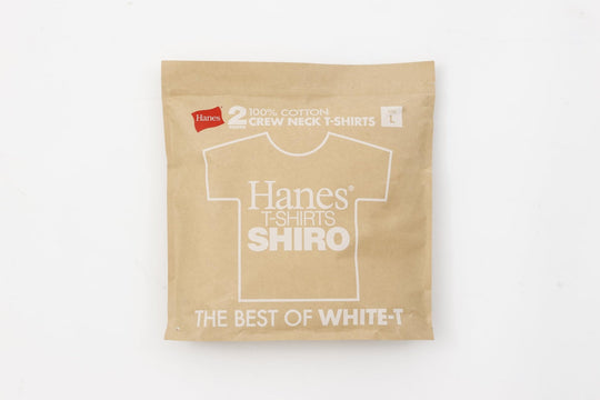 Hanes T-Shirt Crew Neck Cotton 100 Percent Tagless HM1 - Z701 White 2 Pack - WAFUU JAPAN