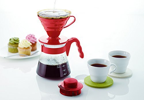 HARIO Coffee Server V60 02 Set Coffee Drip for 1~4 Cups Red VCSD - 02R - WAFUU JAPAN