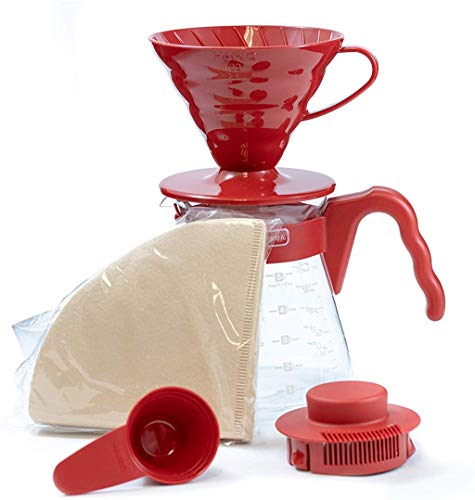 HARIO Coffee Server V60 02 Set Coffee Drip for 1~4 Cups Red VCSD - 02R - WAFUU JAPAN