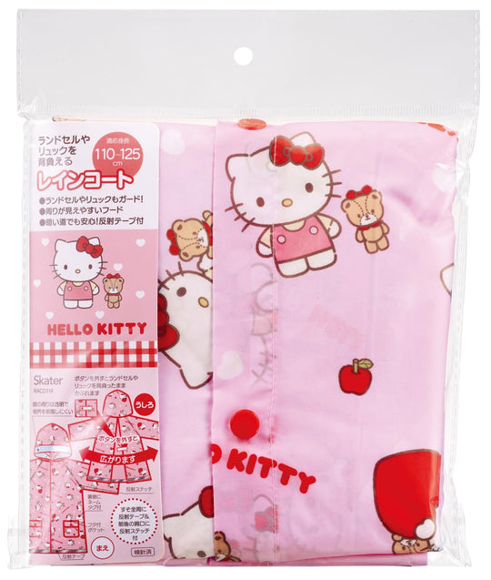 Hello Kitty Kids' Raincoat 110–125 cm — Wear With Backpack On - WAFUU JAPAN