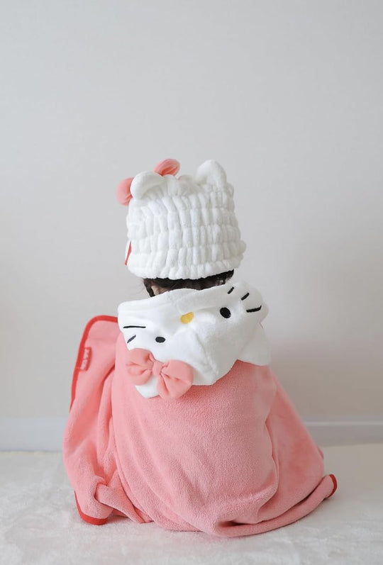 Hello Kitty Quick - Dry Hair Towel Cap for Girls - WAFUU JAPAN