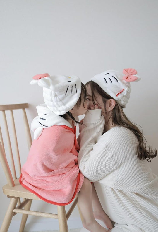 Hello Kitty Quick - Dry Hair Towel Cap for Girls - WAFUU JAPAN