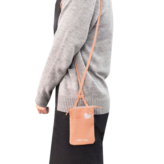 Hello Kitty Zippered Crossbody Smartphone Pouch (Skater ZSP1 - A) - WAFUU JAPAN