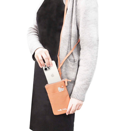 Hello Kitty Zippered Crossbody Smartphone Pouch (Skater ZSP1 - A) - WAFUU JAPAN