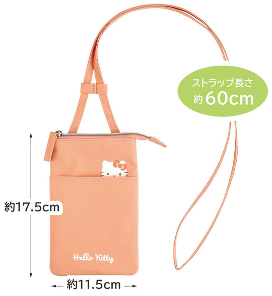 Hello Kitty Zippered Crossbody Smartphone Pouch (Skater ZSP1 - A) - WAFUU JAPAN