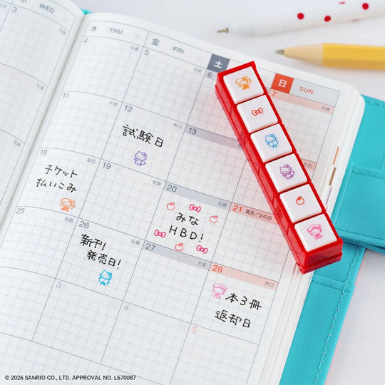 Hobonichi HELLO KITTY Pochitto6 Push Button Stamp - WAFUU JAPAN