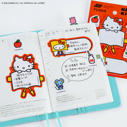 Hobonichi HELLO KITTY Sticky Notes 6 Designs - WAFUU JAPAN