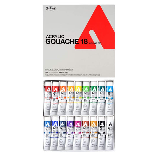 Holbein Acrylic Gouache D414 20ml 18 colors set 07414 - WAFUU JAPAN