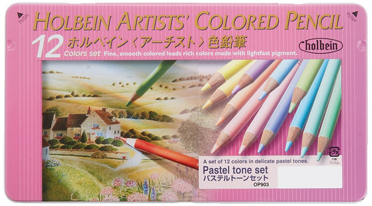 Holbein Artists Colored Pencils OP903 Pastel Tone 12 Colors Set 20903 - WAFUU JAPAN