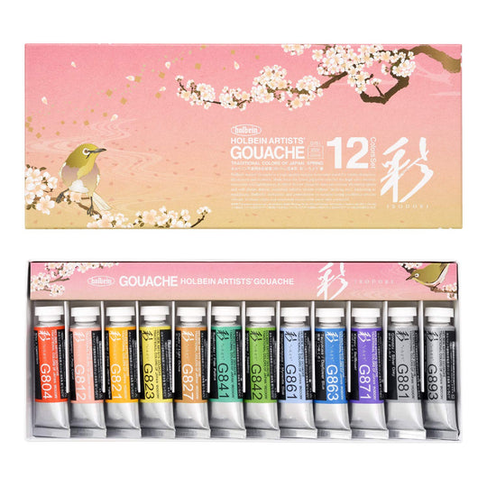 Holbein Gouache Japanese Colors Spring Set 12x15ml G751 - WAFUU JAPAN