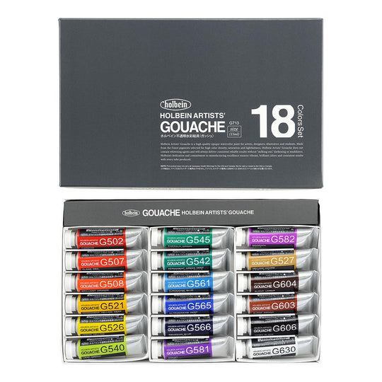 Holbein opaque watercolors (gouache) G713 15ml 18 colors set 03713 - WAFUU JAPAN