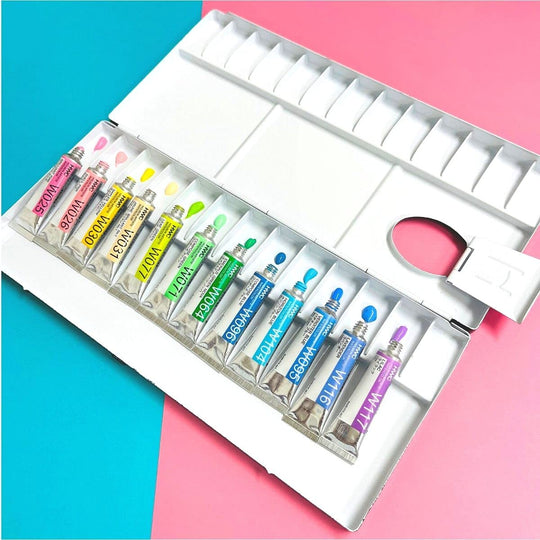 Holbein Transparent Watercolor Paint W452 5ml Pastel Color 12 Colors Set 03452 - WAFUU JAPAN