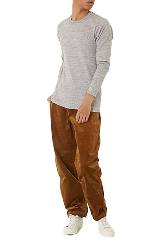 HOLLYWOOD RANCH MARKET Stretch Rib Long - Sleeve T-Shirt Gray Made in Japan - WAFUU JAPAN