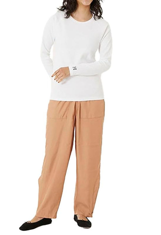 HOLLYWOOD RANCH MARKET Stretch Rib Long - Sleeve Tee White Made in Japan - WAFUU JAPAN