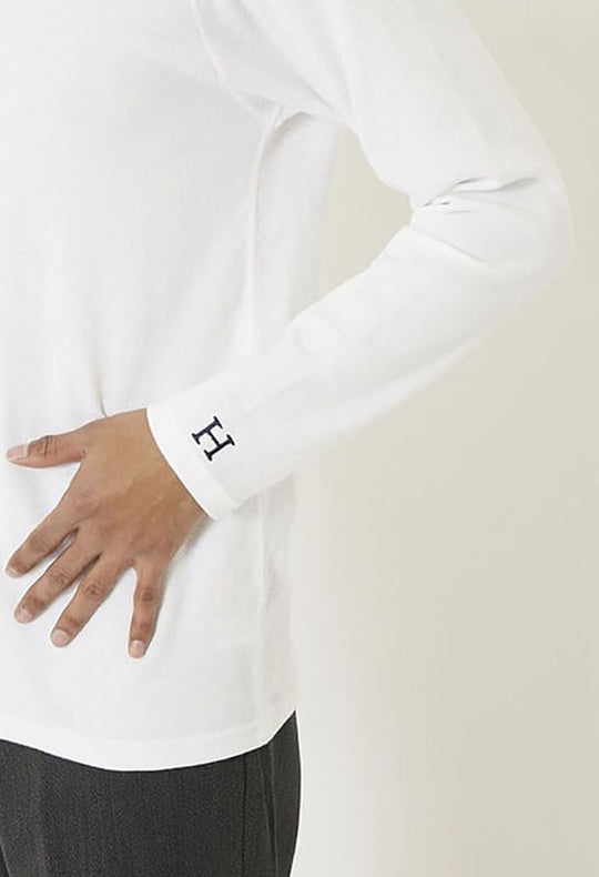 HOLLYWOOD RANCH MARKET Stretch Rib Long - Sleeve Tee White Made in Japan - WAFUU JAPAN