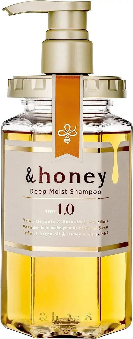 &HONEY Deep Moist 1.0 Shampoo 440ml + 2.0 Hair Treatment 445g Set - WAFUU JAPAN