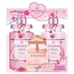 &HONEY SAKURA Deep Mmoist Limited Pair Set Shampoo + Treatment ＋ Trial Set 2024 - WAFUU JAPAN