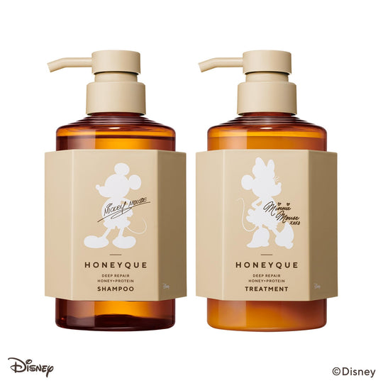 HONEYQUE Deep Repair Mickey Mouse Design Limited Edition Kit (Shampoo & Hair Treatment) - WAFUU JAPAN