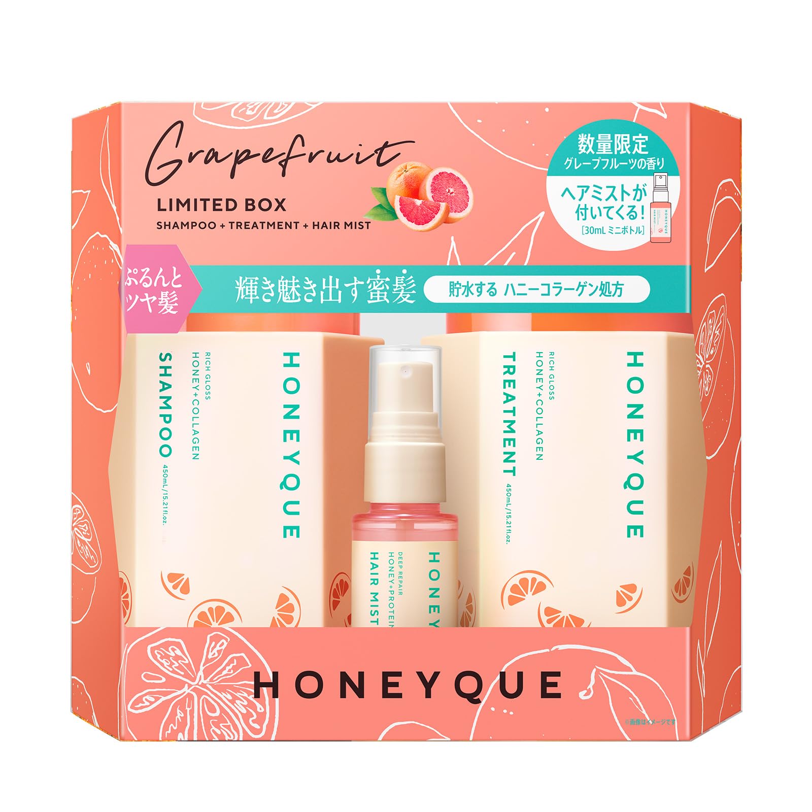 HONEYQUE Rich Gloss Limited Edition Kit with Mini Hair Mist