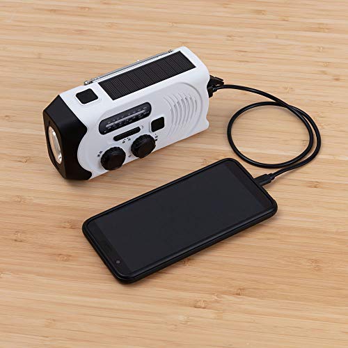 IRIS OHYAMA Radio Disaster prevention goods Small rechargeable hand crank led light JTL - 29 White - WAFUU JAPAN