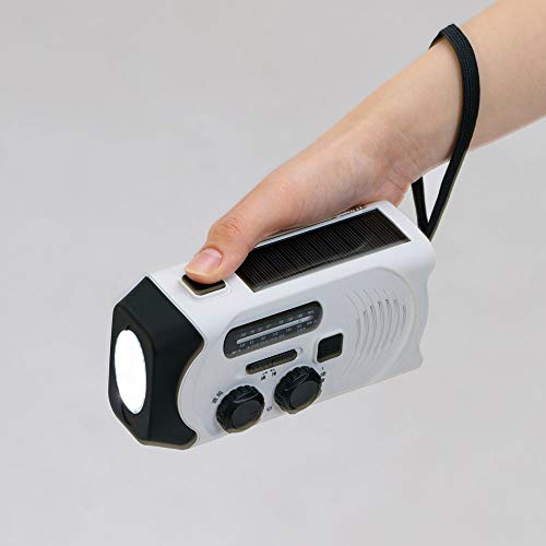 IRIS OHYAMA Radio Disaster prevention goods Small rechargeable hand crank led light JTL - 29 White - WAFUU JAPAN