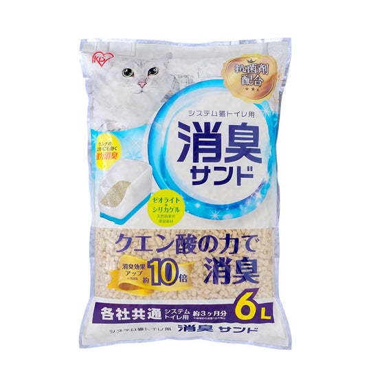 Iris Ohyama System Toilet Deodorizing Sand with Citric Acid for Cats 6L - WAFUU JAPAN