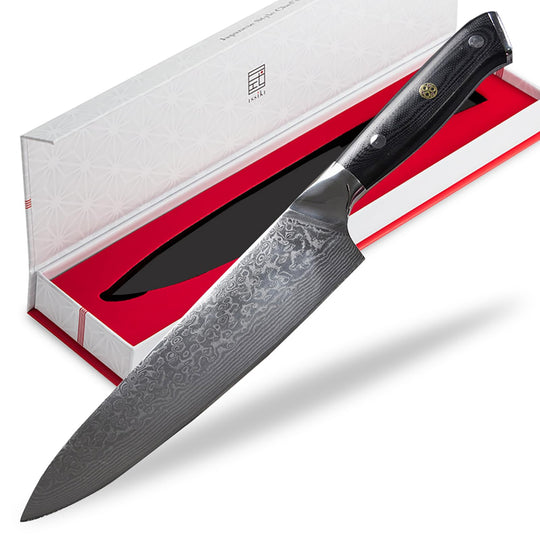 ISSIKI Gyuto knife Chef's knife V - gold No10 Damascus stainless steel 200mm - WAFUU JAPAN