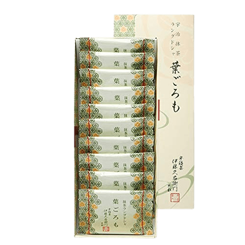 Itohkyuemon Uji Matcha Chocolate Langue de Chat Cookies 10 Pieces - WAFUU JAPAN