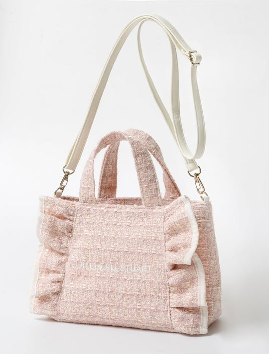 Jill by Jill Stuart Tweed Frill Bag PINK ver (Mook Book) - WAFUU JAPAN