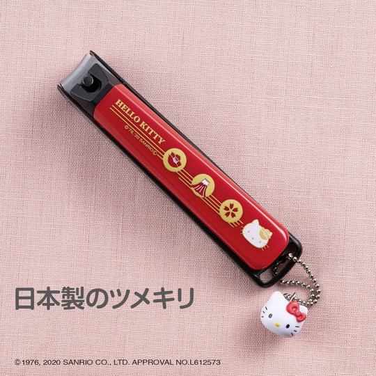 KAI Kitty Japanese Camellia Curved Blade Nail Clipper M Size Made in Japan - WAFUU JAPAN