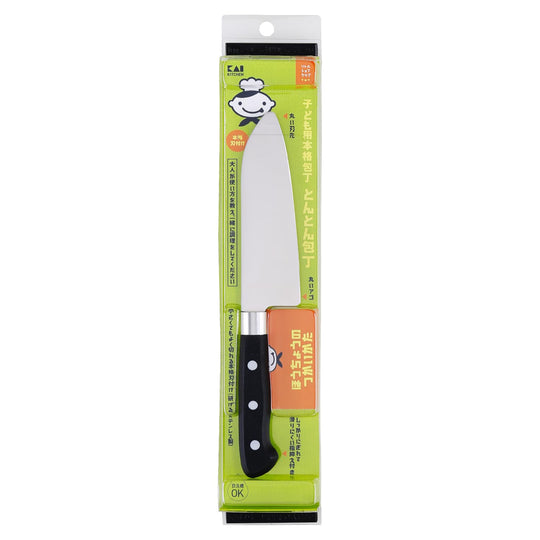 KAI Little Chef Kids' Tonton Knife — Dishwasher - Safe Silver - WAFUU JAPAN