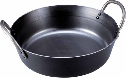 Kanda Iron Frying Pan 30cm 5L Japanese Tempura Pot Model 002174 - WAFUU JAPAN