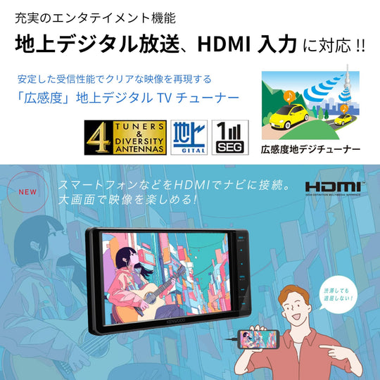 Kenwood 7 - inch Wide Car Navigation MDR - L612W — Made in Japan HDMI Hi - Res Audio - WAFUU JAPAN