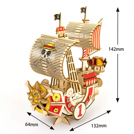 Ki - gu - mi Wooden 3D Puzzle Thousand Sunny Ship DIY Educational Toy for Kids Adults - WAFUU JAPAN